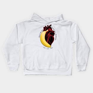 half of my heart is a banana Kids Hoodie